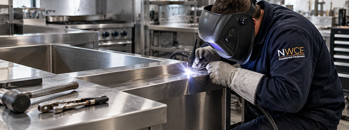 nwce commercial kitchen fabrication maintenance Engineer carrying out stainless steel commercial kitchen fabrication and maintenance